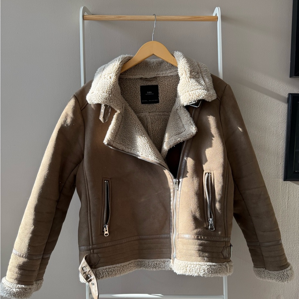 Zara Brown Shearling Jacket